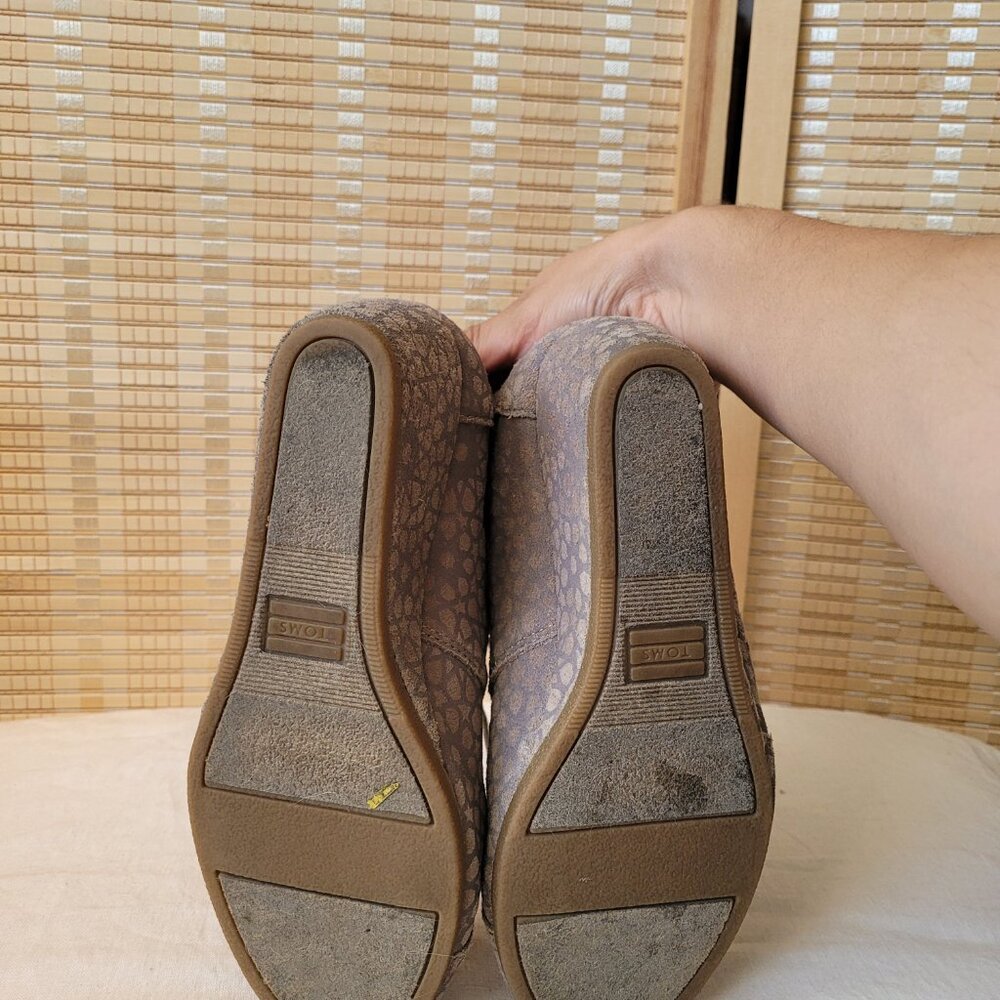 TOMS Cream Leopard Print Wedge Shoes - Picture 6 of 7